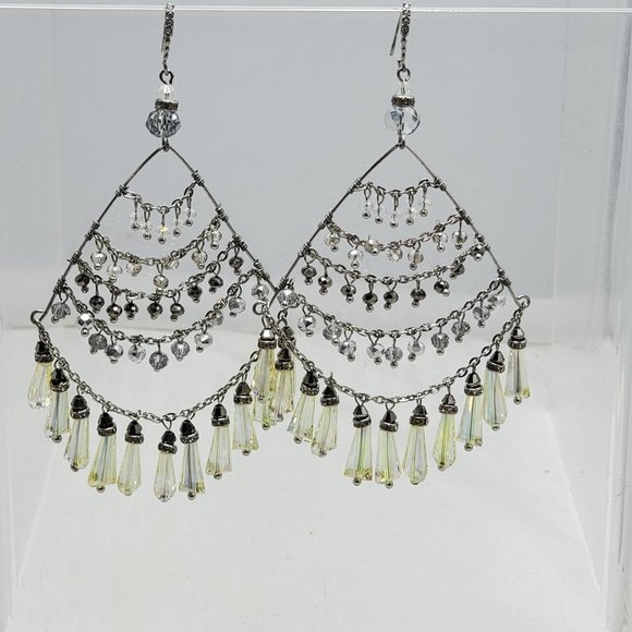 ALI KHAN silver waterfall chandelier earring - Picture 2 of 8